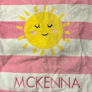 MCKENNA - personalized pottery barn kids baby towel - never used - 23in by 34in